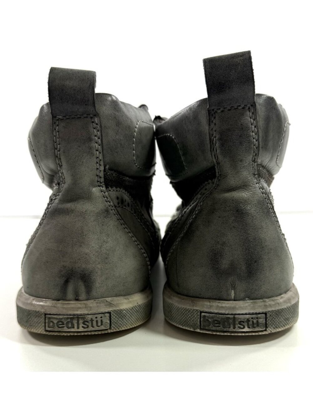 Bed Stu Mens Brentwood High Top Sneakers Size 13 Distressed Leather Canvas Shoes - Picture 4 of 12